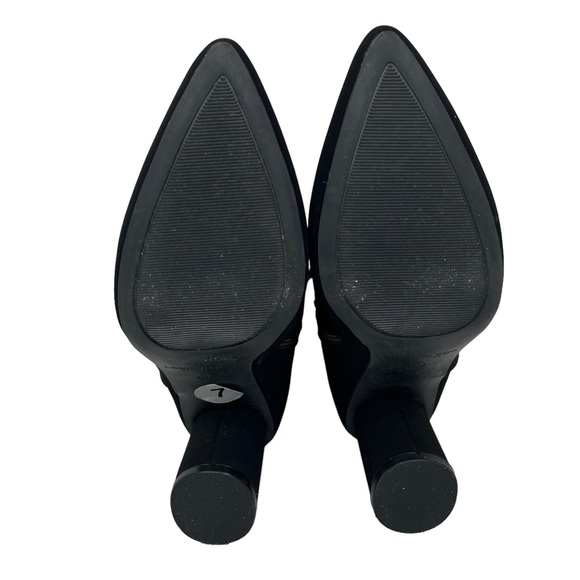 LONDON FOG TORI Black Winter Block Heeled Zip Ankle Boots Size 7 - Picture 6 of 14